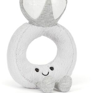 Jellycat Gray Plush Ring Toy